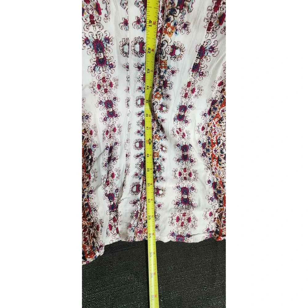 ABERCROMBIE & FITCH Women Maxi Dress‎ Sz Small White Floral Lace Up Boho Hippie